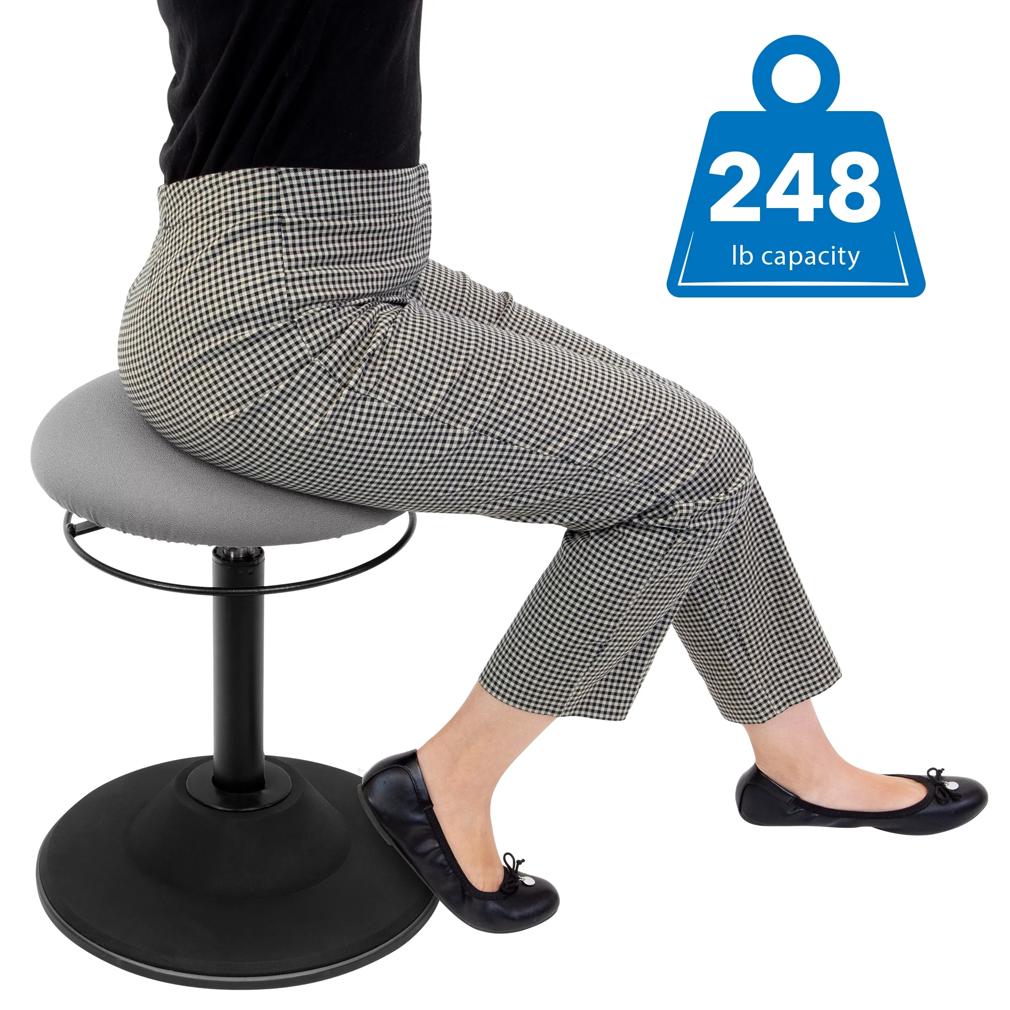 Mount-It! Height Adjustable Standing Desk Stool