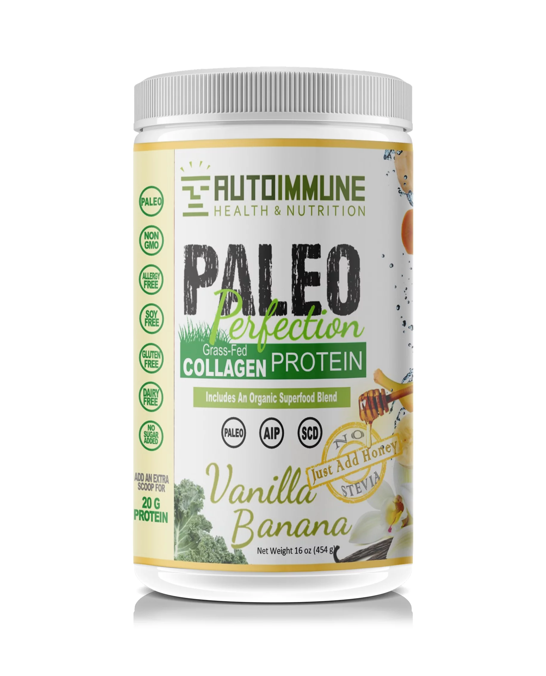 Paleo Perfection Vanilla Banana Protein Powder (w/o Stevia, AIP compliant)