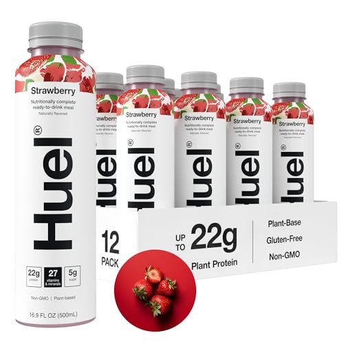 Huel Ready-to-Drink | Chocolate Meal Replacement Drink | High Protein Drink | Nutritionally Complete, Low Sugar, High Fiber, Plant Based, Vegan, Healthy | 20g Protein Per Bottle | 16.9 Fl Oz (12 Pack)