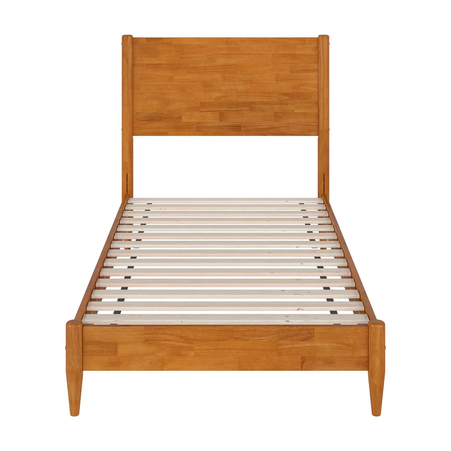 Pasadena Twin Wood Low Profile Platform Bed in Light Toffee
