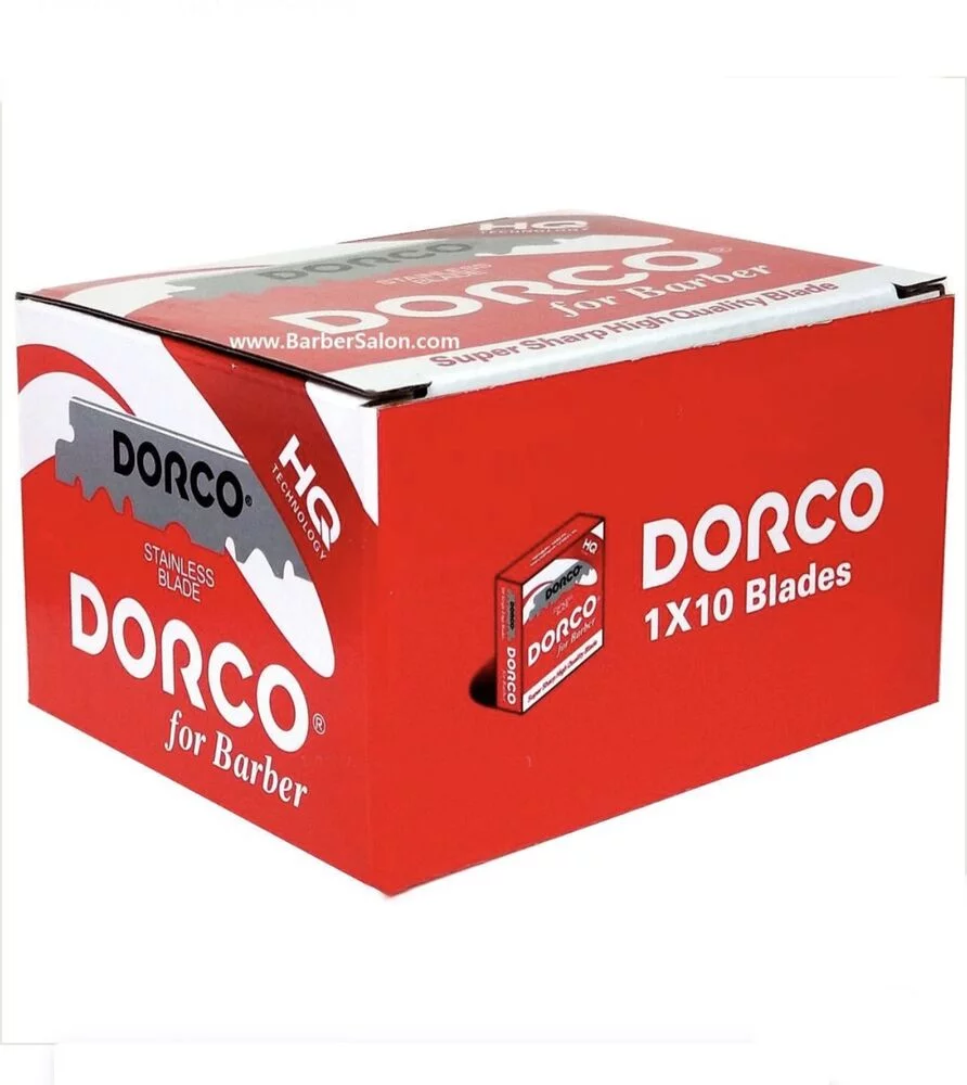 1000 Dorco Stainless Single Edge Half Blades Red 100pk Box 10 X 100pk Precut For Barbers Shaving for straight razors HQ Super Sharp High Quality