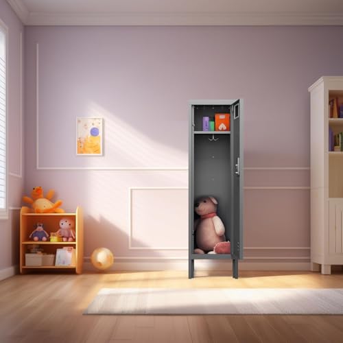 Metal Locker with 5 Doors,Lockers for Employees,66'' Steel Storage Locker for School,Gym, Office, Office,Garage,Lockable Metal Storage Cabinet with Hooks,Card Slots,Requires Assembly