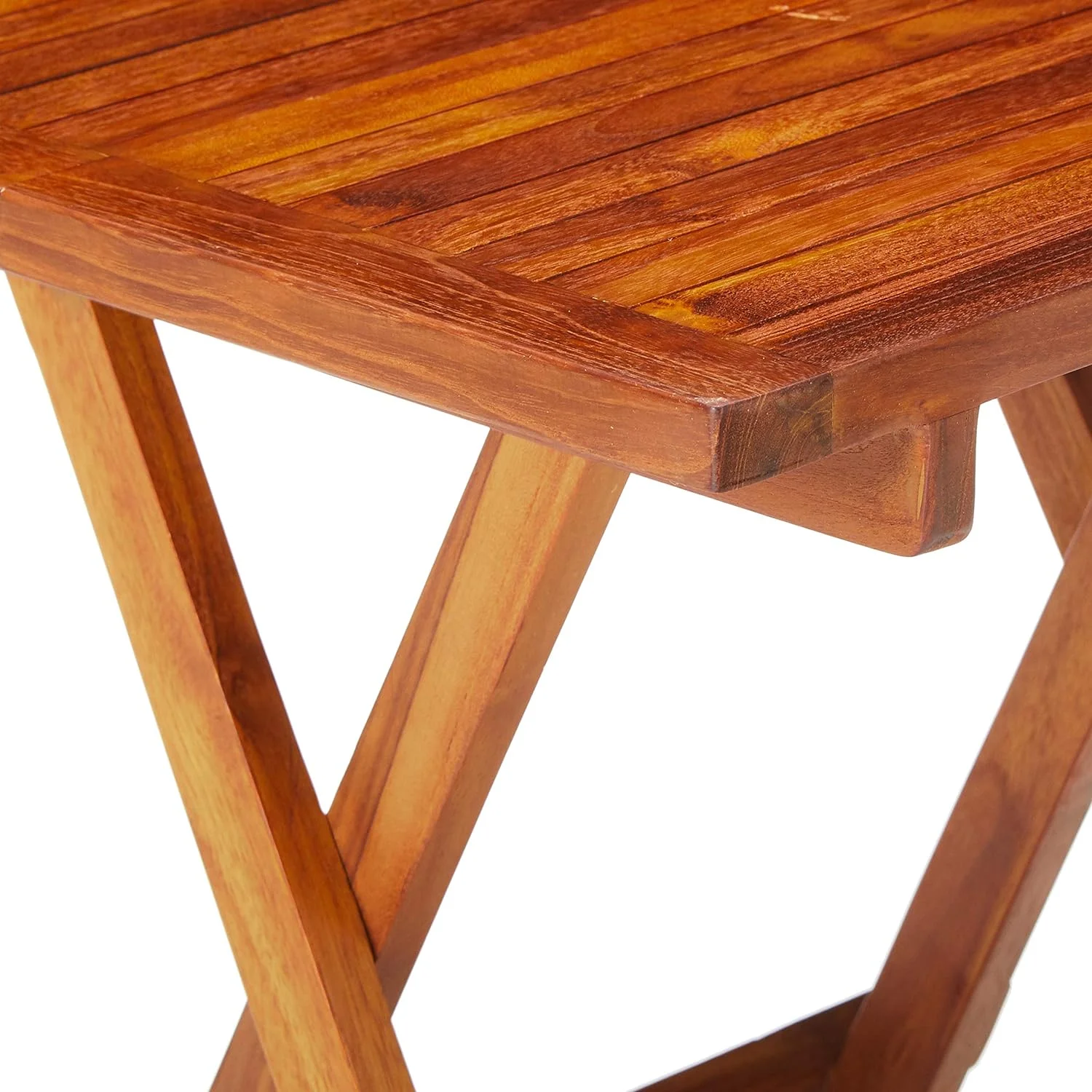 Ravinia Folding Teak Small Table, Oiled Finish Brown