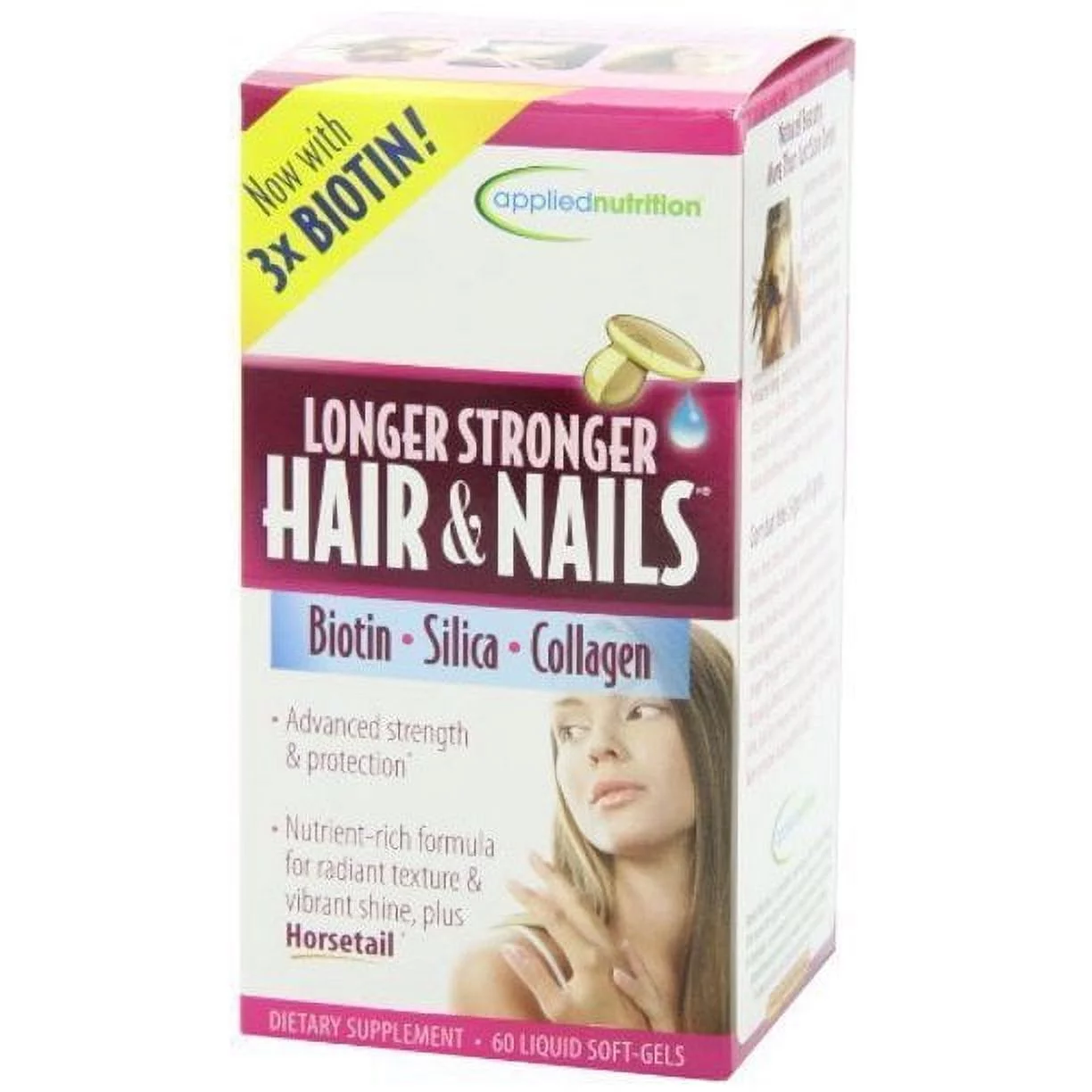 Applied Nutrition Longer, Stronger Hair and Nails, 60-Count
