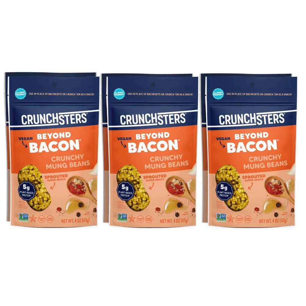 Crunchsters - Sprouted Protein Snack - Beyond Bacon 4oz 6-Pack