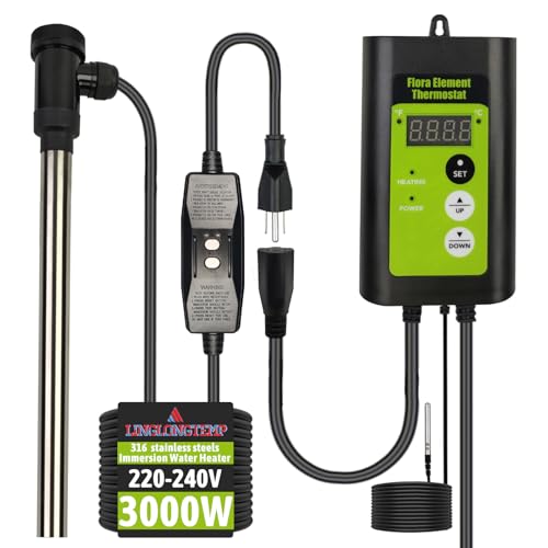 240V 3000W Submersible, Immersion Hot Tub & Swimming Pool Electric Immersion Water Heater, with Thermostat and GFCI for Baptistry, baptismal Pools, Above Ground Pool and Inflatable Pool