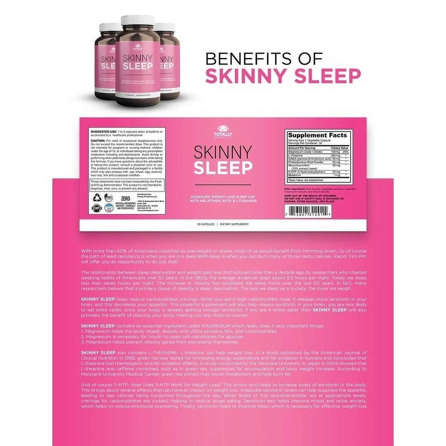Totally Products Skinny Sleep and Hot & Skinny weight loss Combo Pack 2 Sets