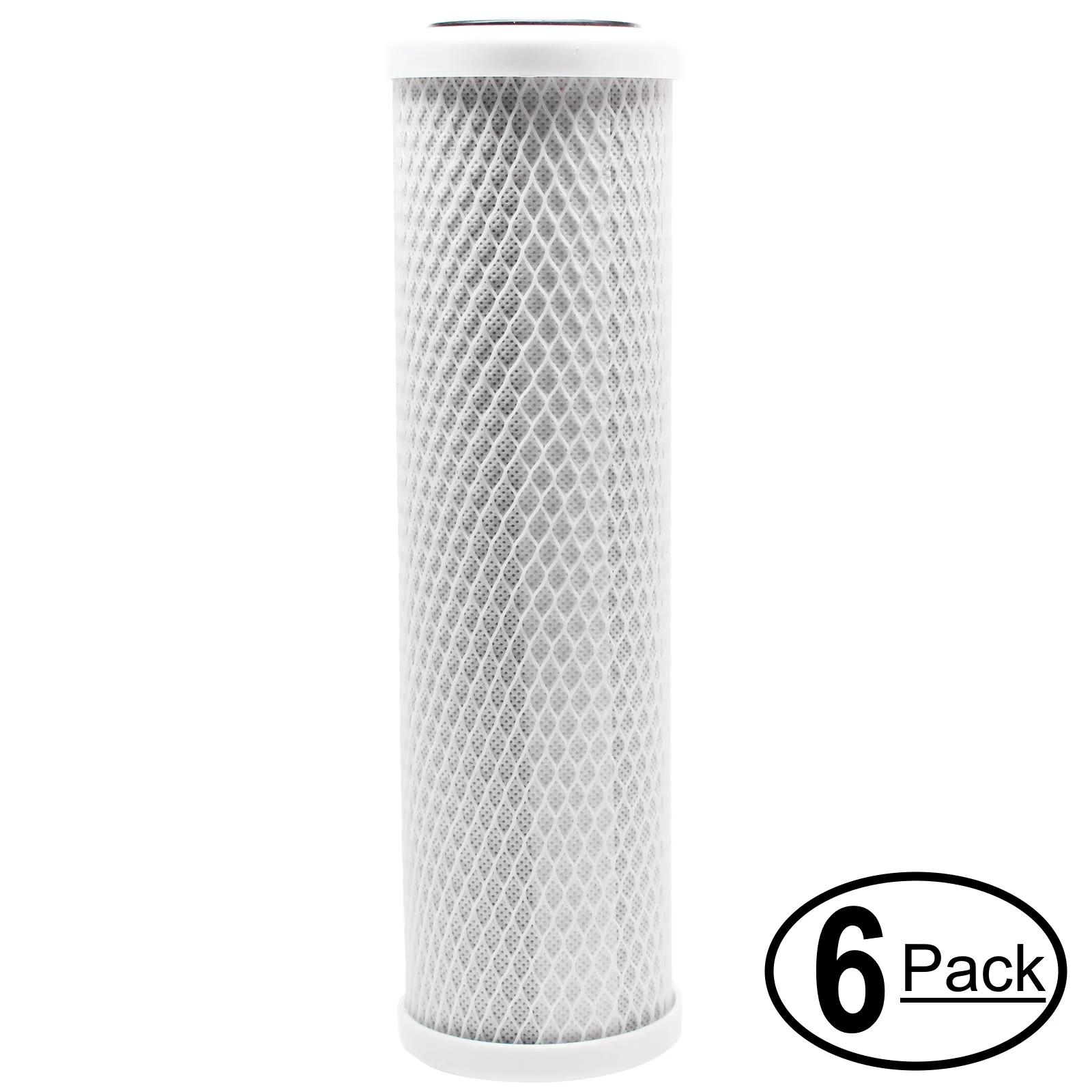 6-Pack Replacement for Purenex SS-1 Activated Carbon Block Filter - Universal 10 inch Filter for Purenex One Stage Chrome Counter-Top Drinking Water Filter - Denali Pure Brand