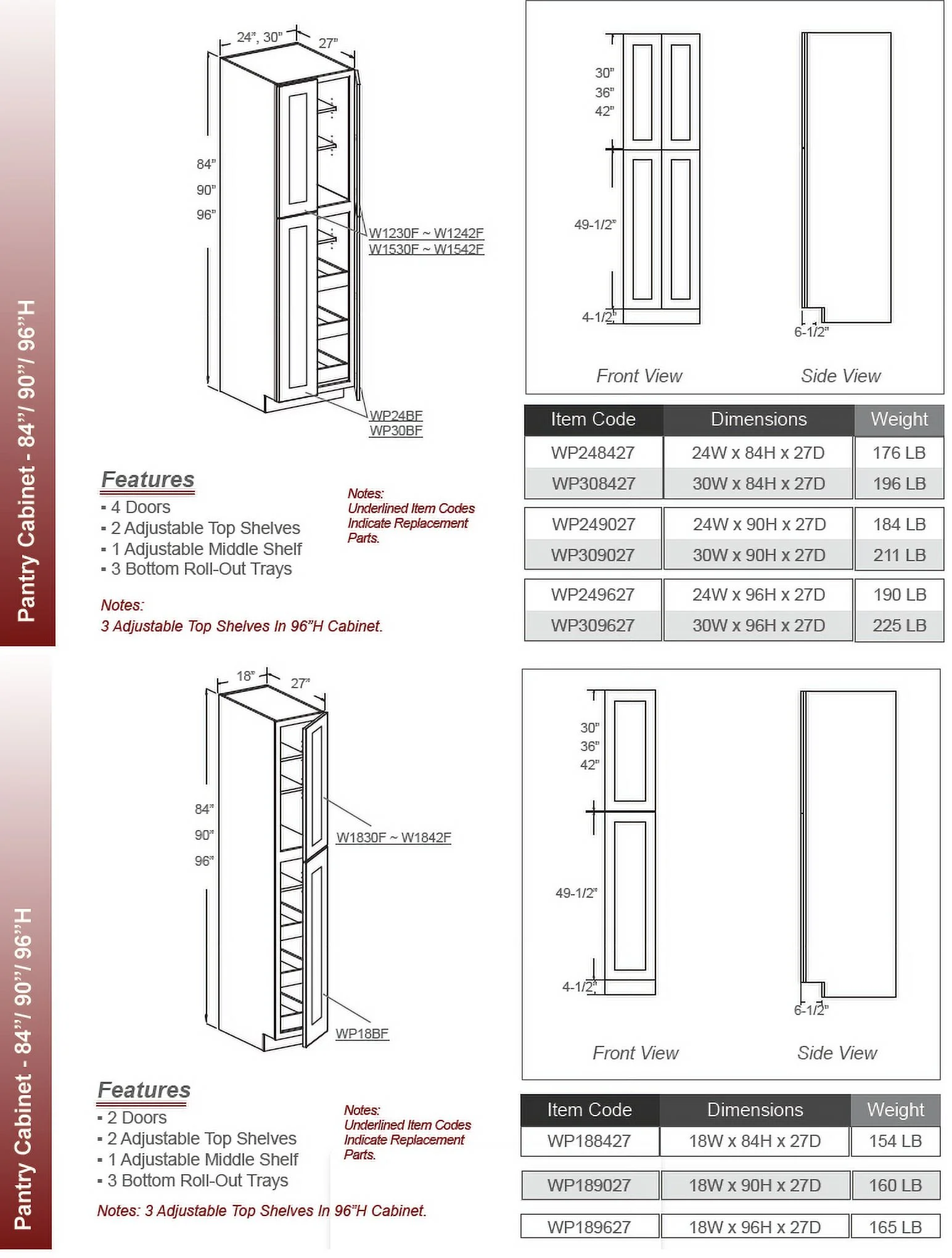 Pantry Cabinets |Ready-to-Assemble | 100% Solid Wood