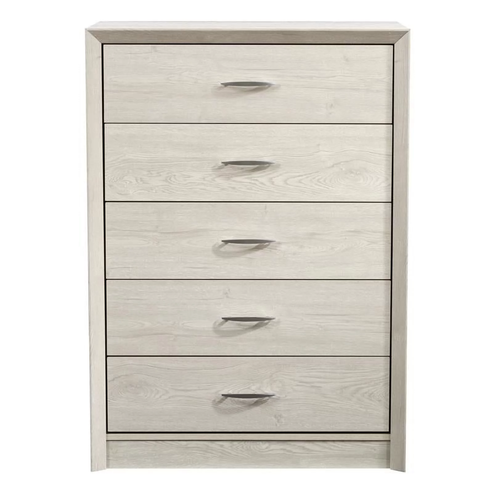 Bowery Hill 5-Drawer Mid-Century Engineered Wood Tall Dresser in White
