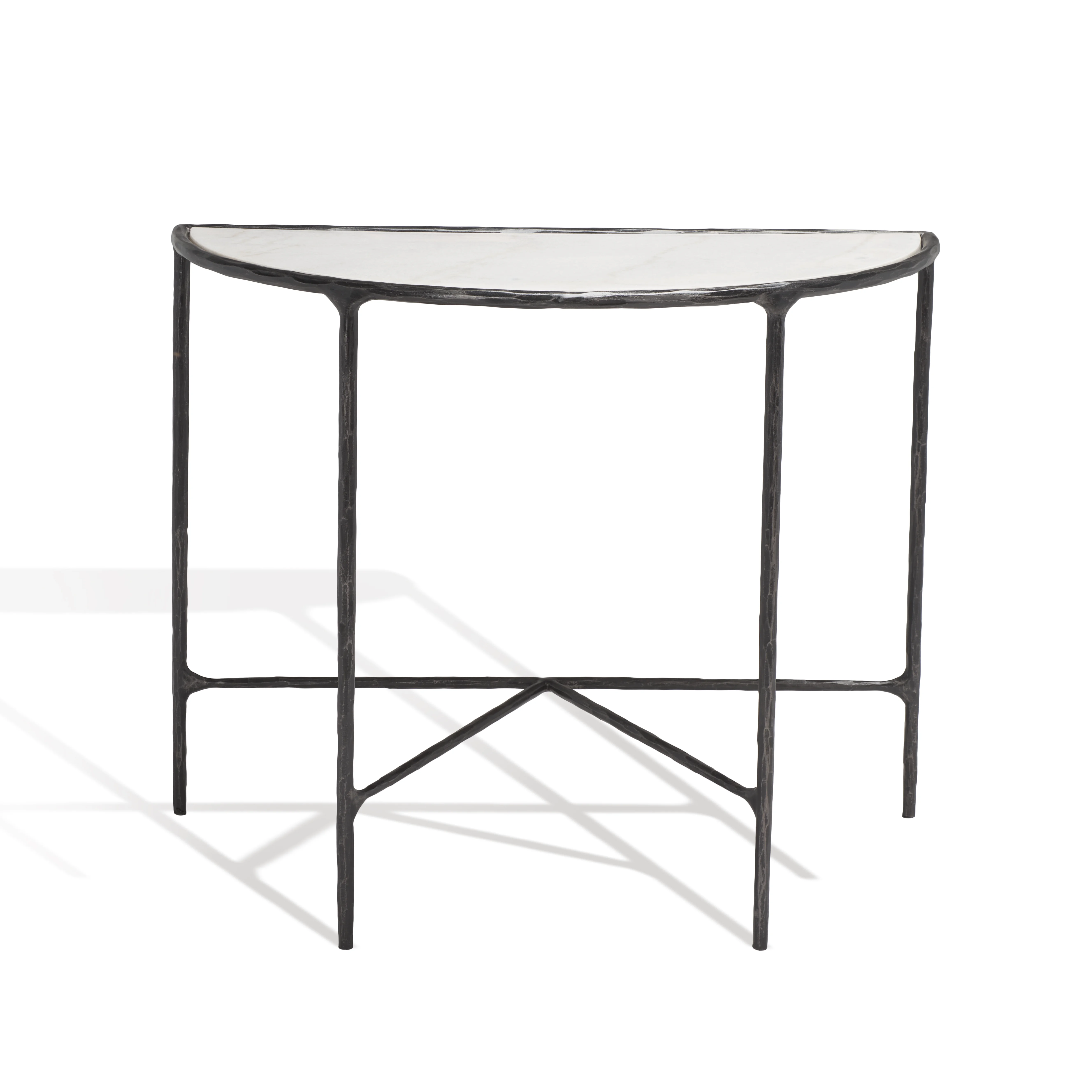 SAFAVIEH Couture Jessa Glam Metal Console Table, Black/White