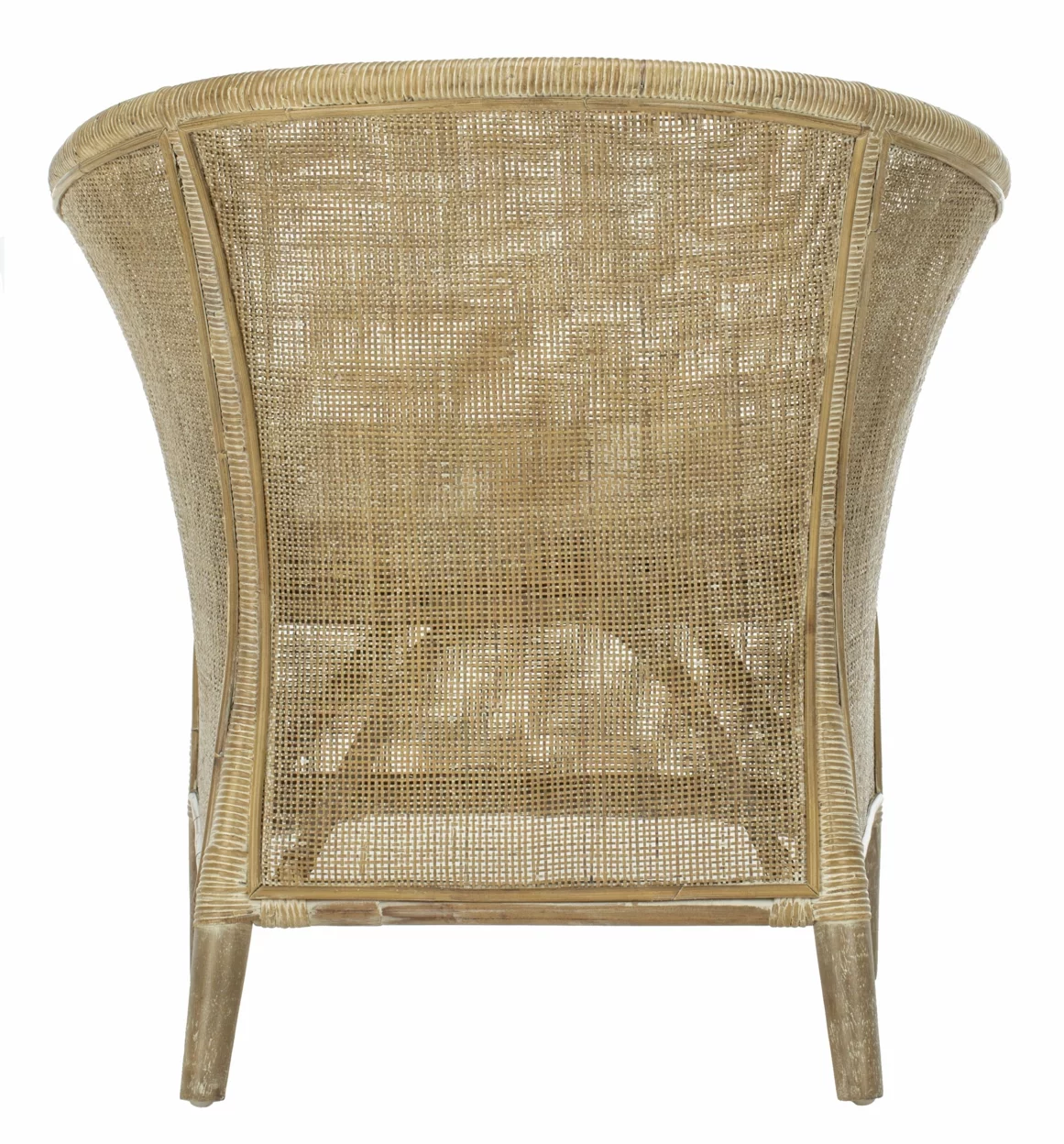 SAFAVIEH Alexana Farmhouse Rattan Arm Chair, Grey White Wash