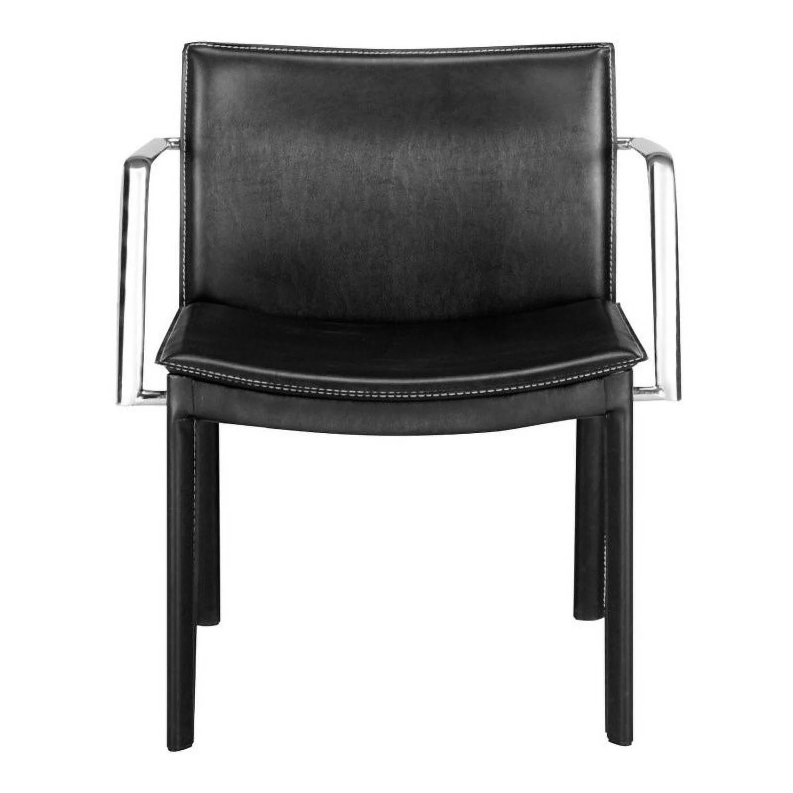 Maklaine Modern Leather 28''H x 24''W x 22''D Black Conference Chair (Set of 2)