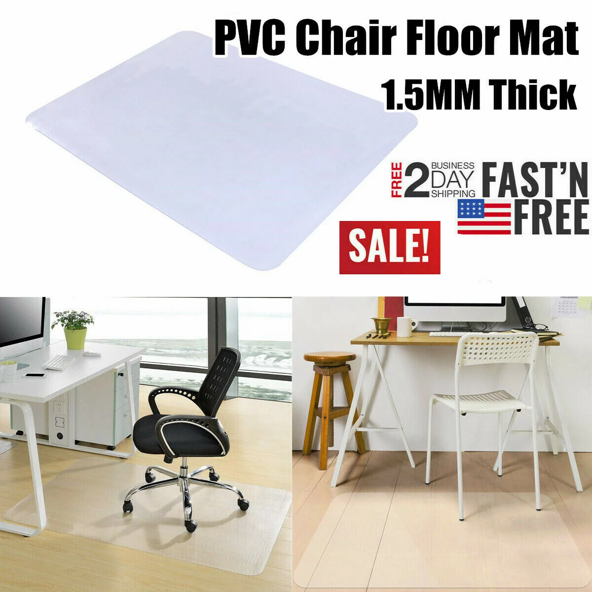 Hot Item Home Office Chair Mat For Carpet Floor Protection Under Executive Computer Desk 48