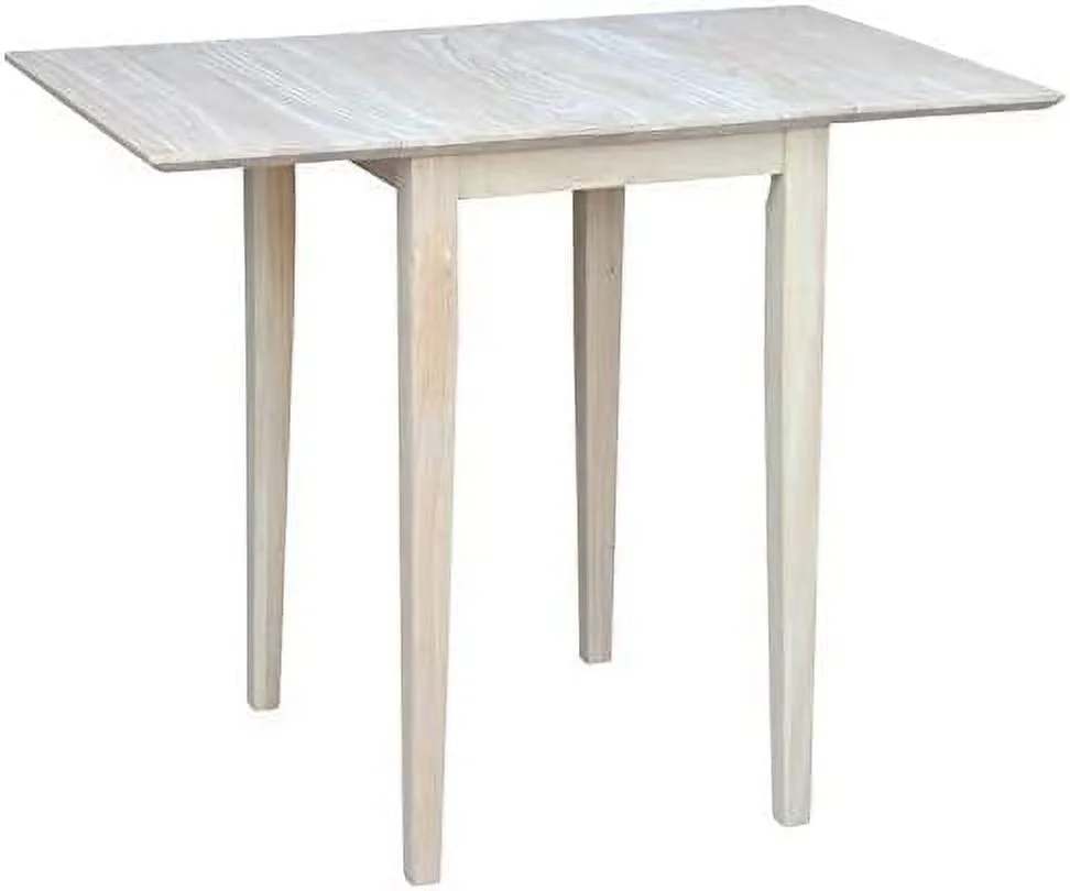 TJUNBOLIFE Unfinished Natural Wood Dining Table for 4 People  Foldable Drop Leaf Rectangular Table for Kitchen