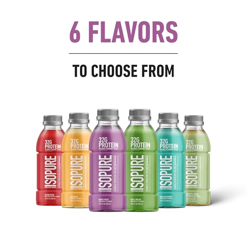 Isopure Zero Carb 32g Clear Protein Ready-to-Drink, Whey Protein Isolate, Blue Raspberry, 12 Pack (Packaging May Vary)