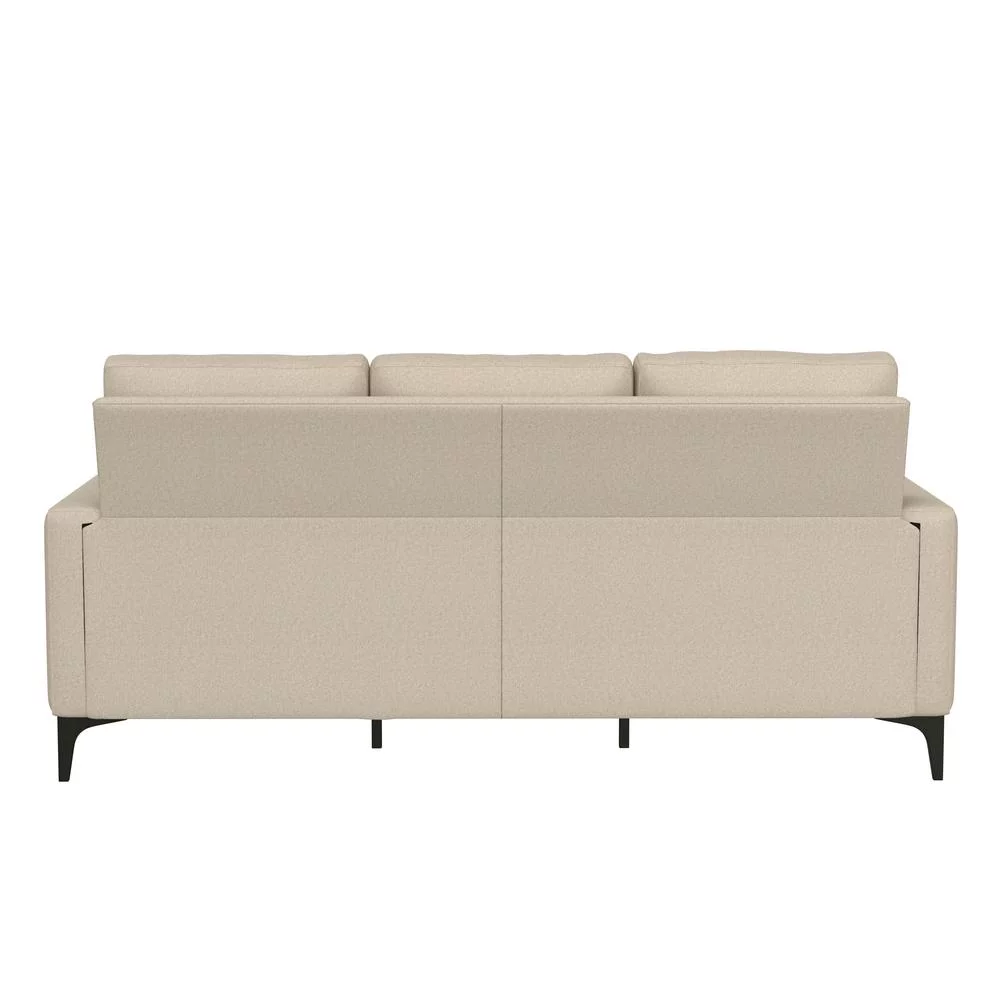 Hillsdale Matthew Fabric Upholstered Reversible Chaise Sectional Oatmeal Beige