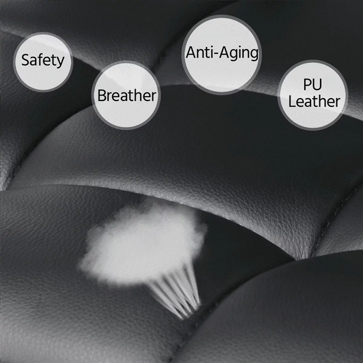 Alden Design Bar Stool with 360-Degree Swivel & Adjustable Height, Black, Set of 2