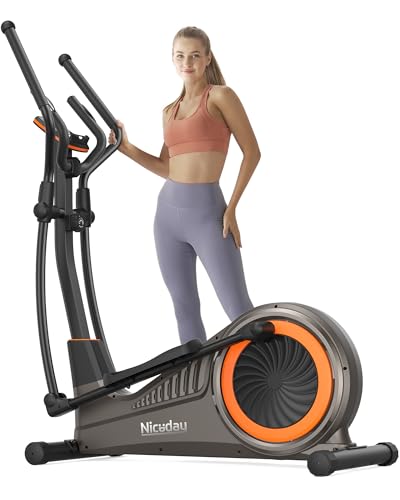 Niceday Elliptical Machine, Elliptical Exercise Machine for Home with Hyper-Quiet Magnetic Driving System, Elliptical Trainer with 15.5IN-20IN Stride, 16 Resistance Levels, 500LBS Loading Capacity