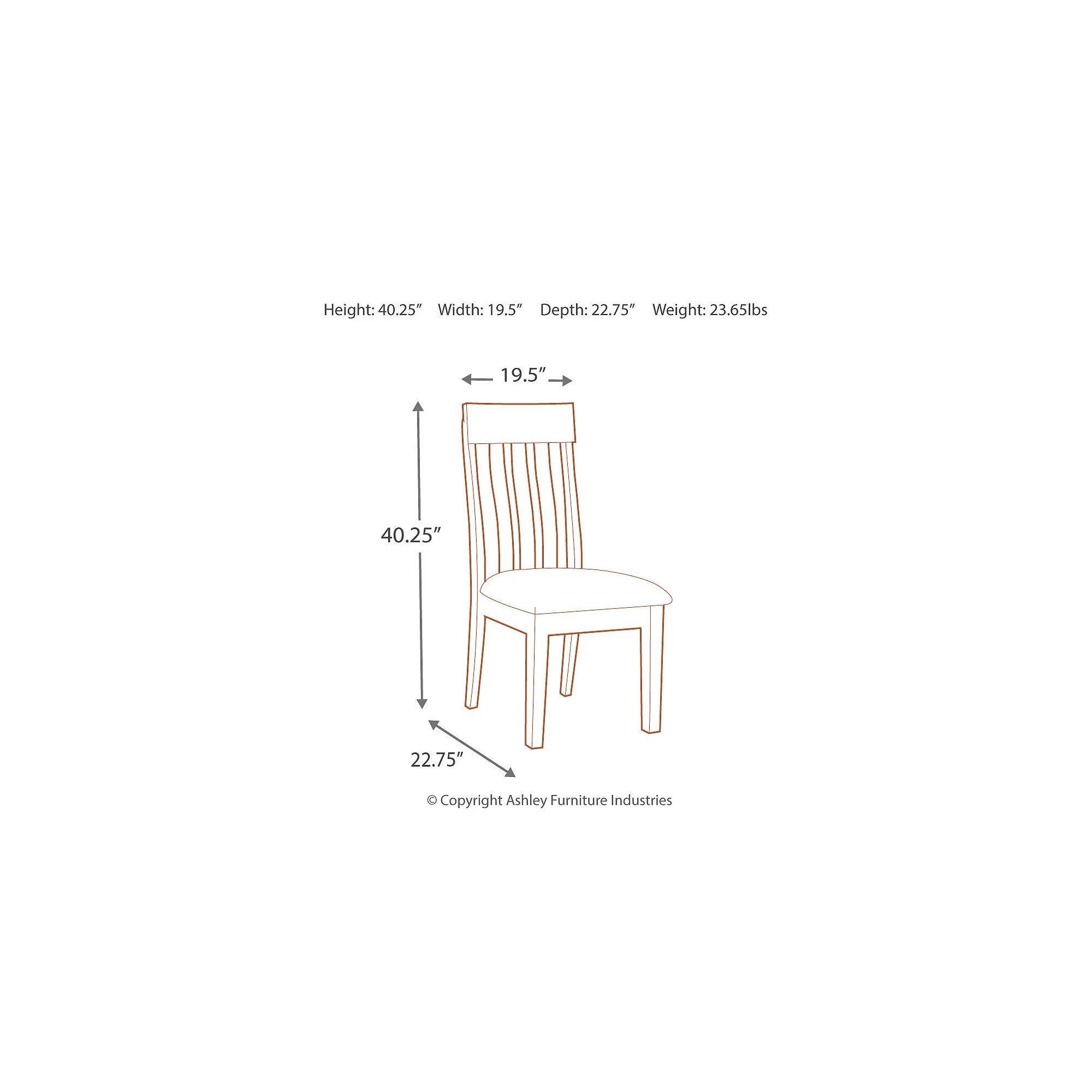 Signature Design by Ashley Ralene Rake Back Dining Room Chair, Set of 2, Brown