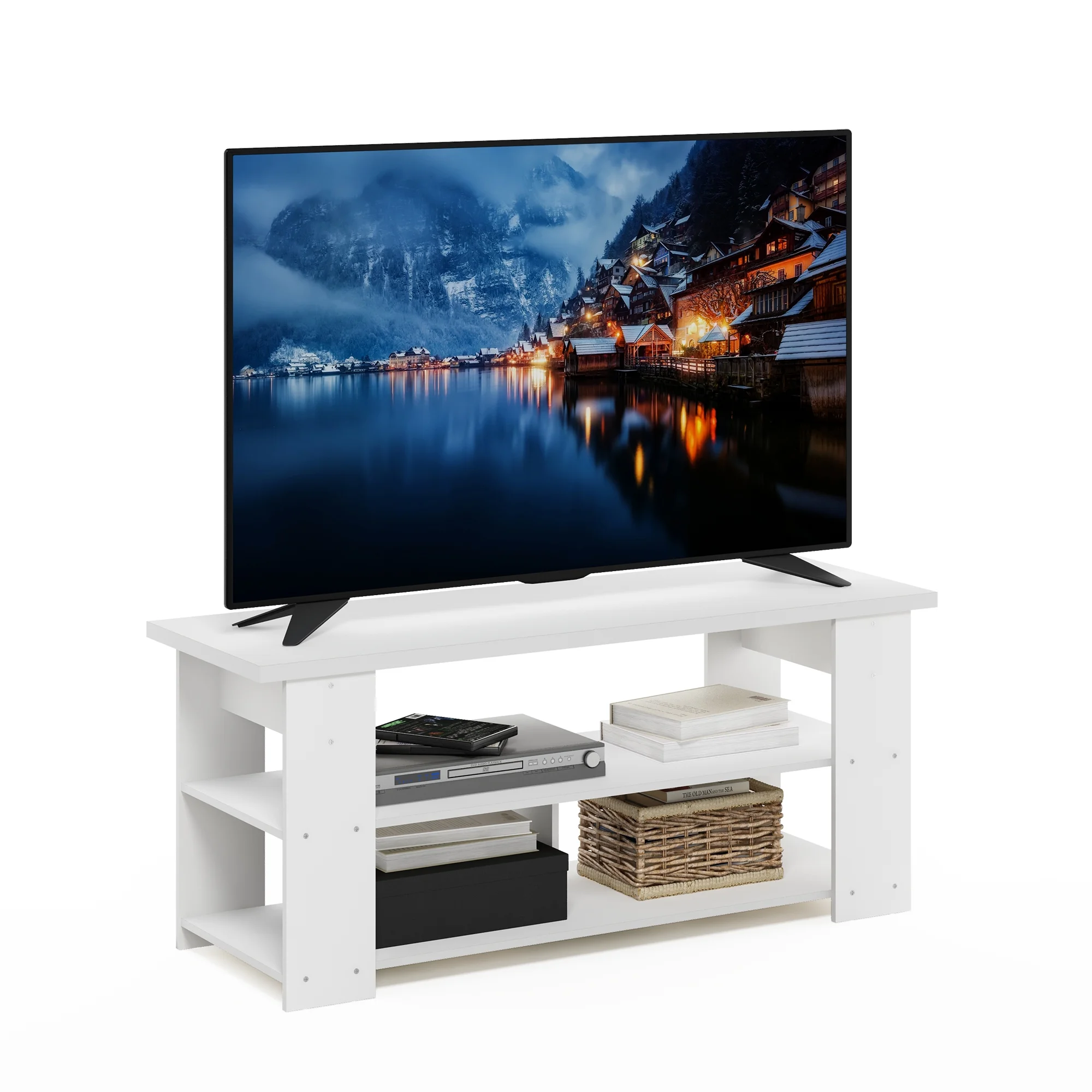 Furinno JAYA TV Stand Up To 55-Inch, White
