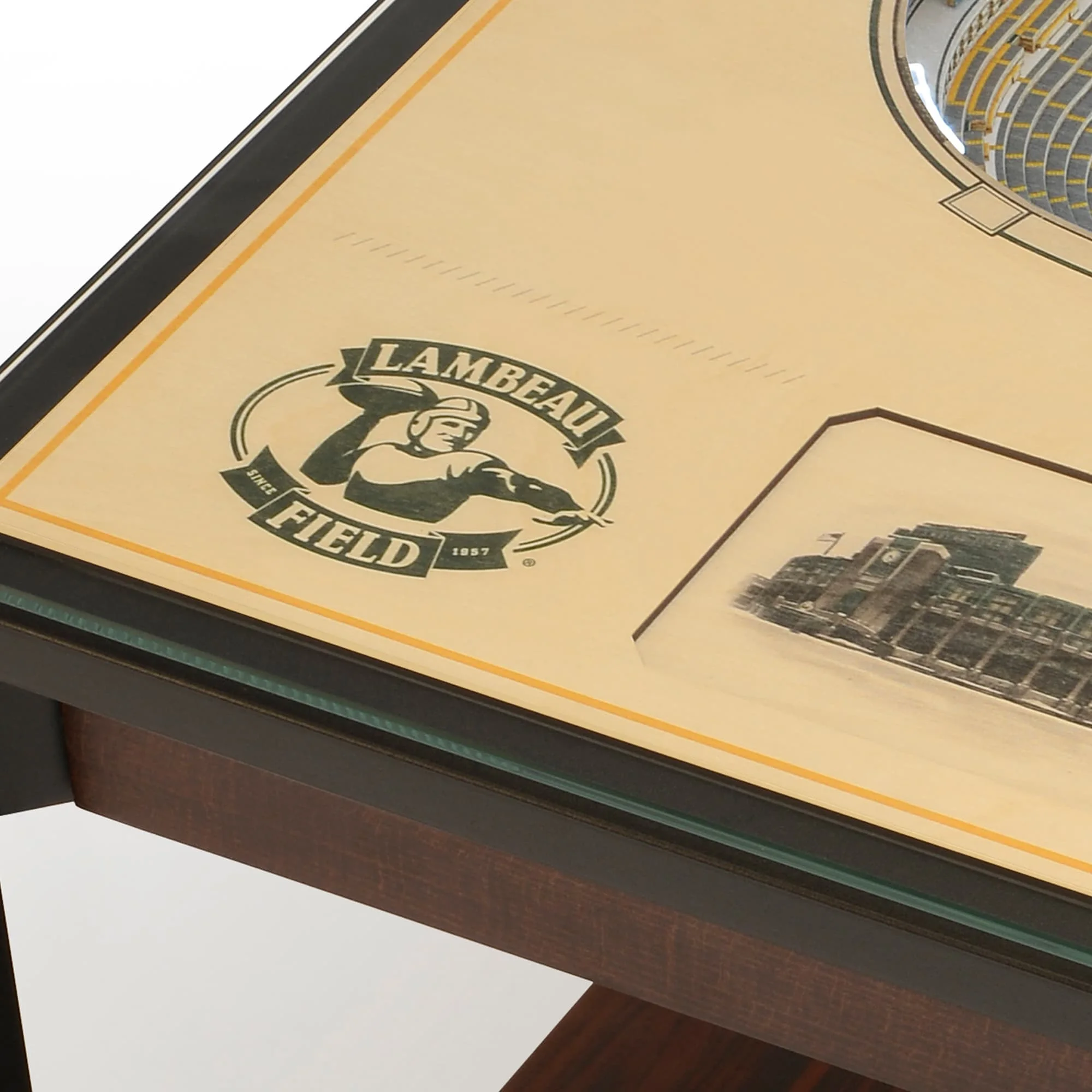 YouTheFan  25.5 x 19.5 x 3.5 in. NFL Green Bay Packers 25-Layer StadiumViews Lighted End Table - Lambeau Field