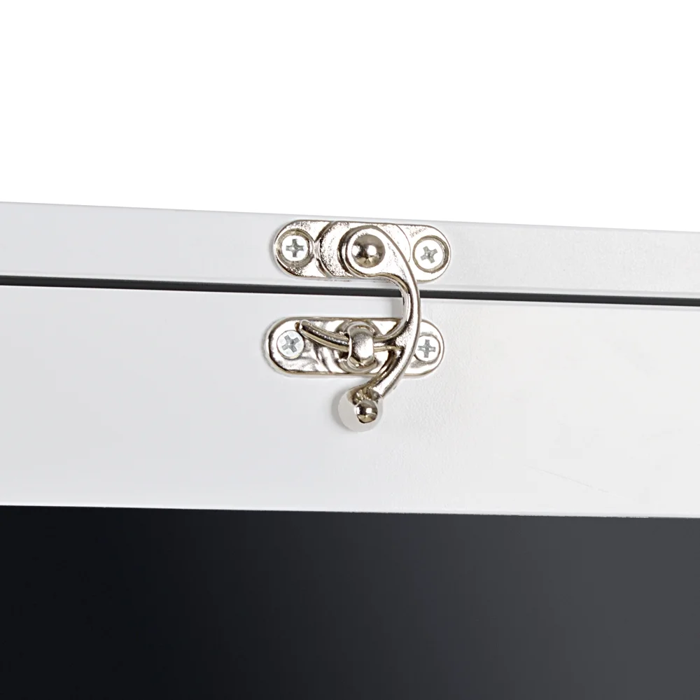 Utopia Alley SH3WW Collapsible Fold Down Desk Table & Wall Cabinet with Chalkboard & Bottom Shelf, White