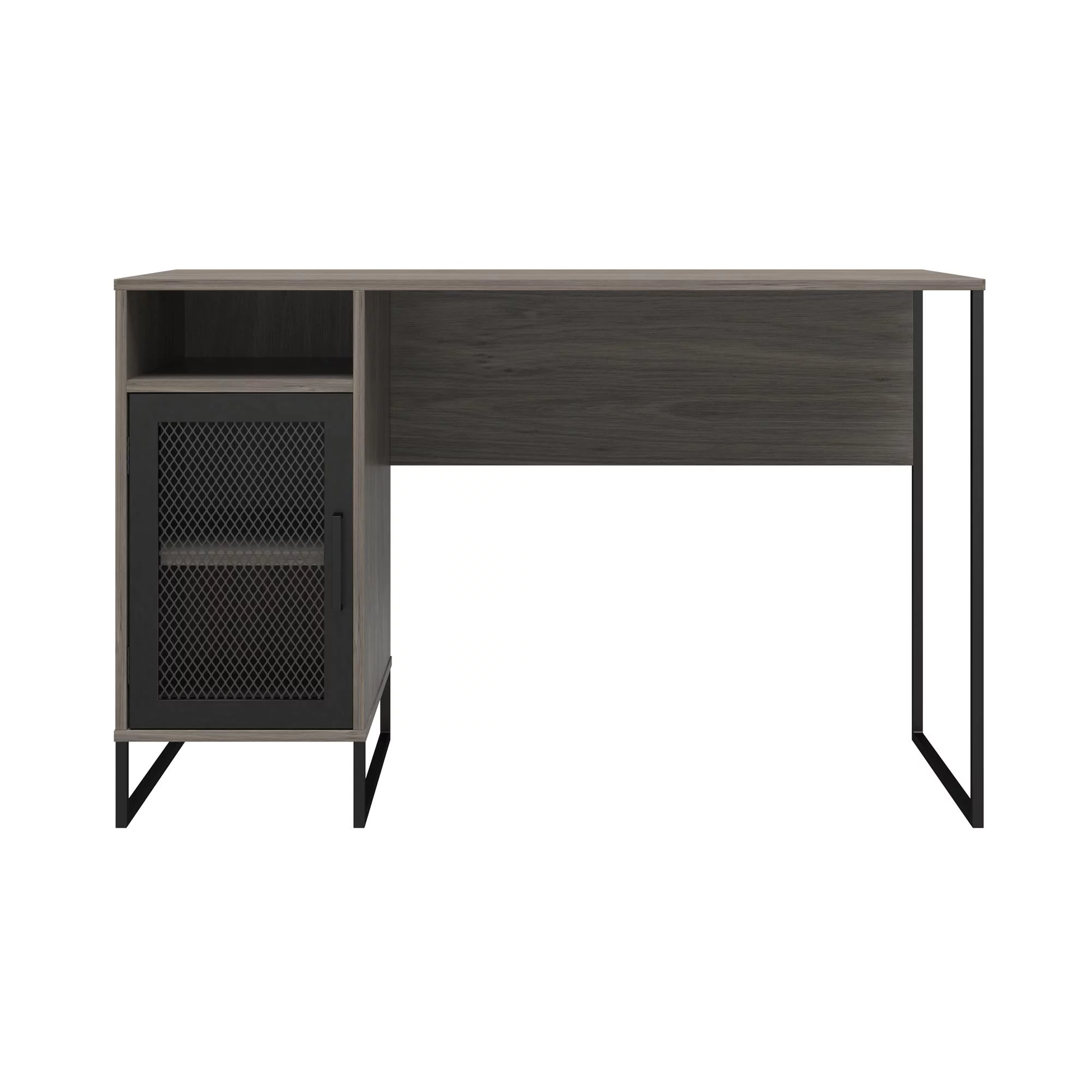 Ameriwood Home Pinola Single Pedestal Computer Desk, Gray Oak