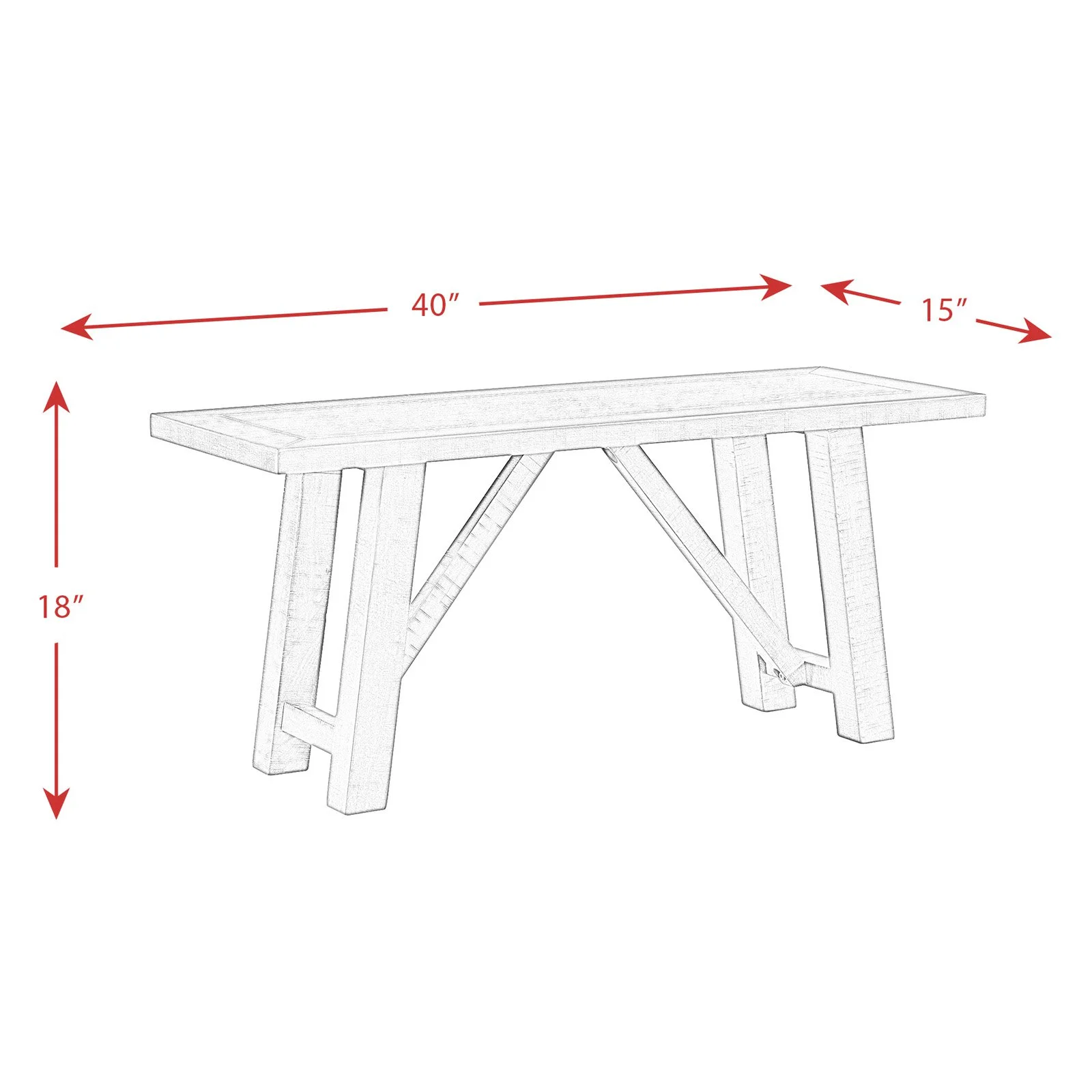 Picket House Furnishings Carter Dining Bench in Rustic Gray
