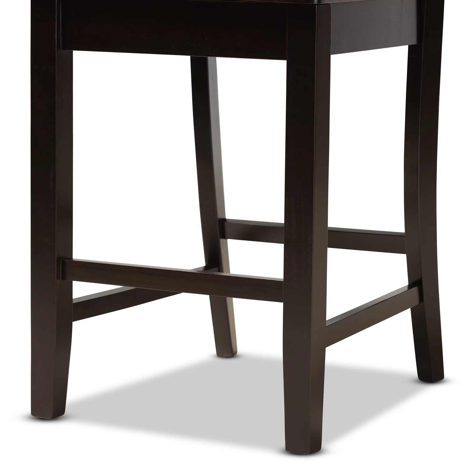 Baxton Studio Fenton Bar Stool, Dark Brown, Set of 2