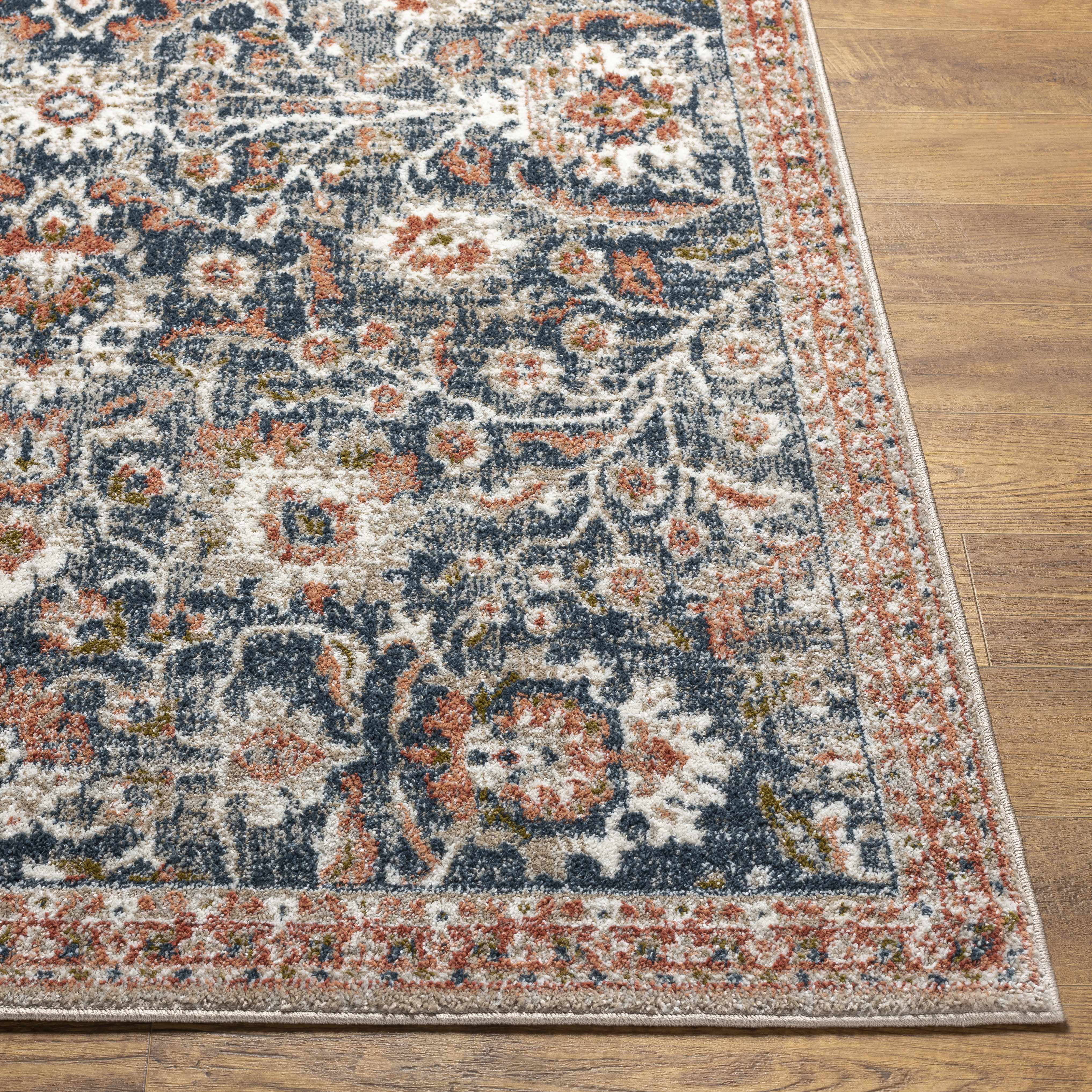 Hauteloom Dinahican Living Room, Bedroom Area Rug - Traditional - White, Multi, Gray - 6'7