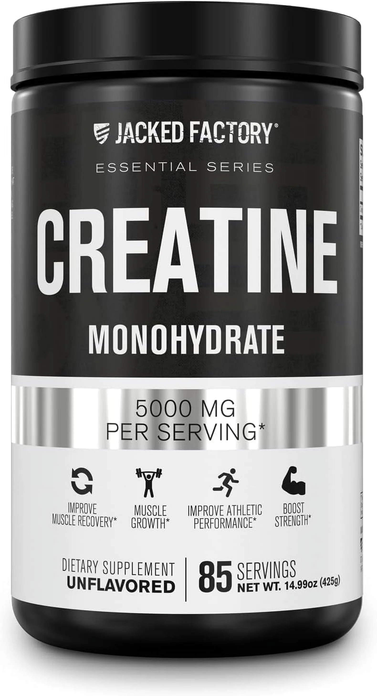 Jacked Factory Essential Series, Creatine Monohydrate, Unflavored, 14.99 oz (425 g)