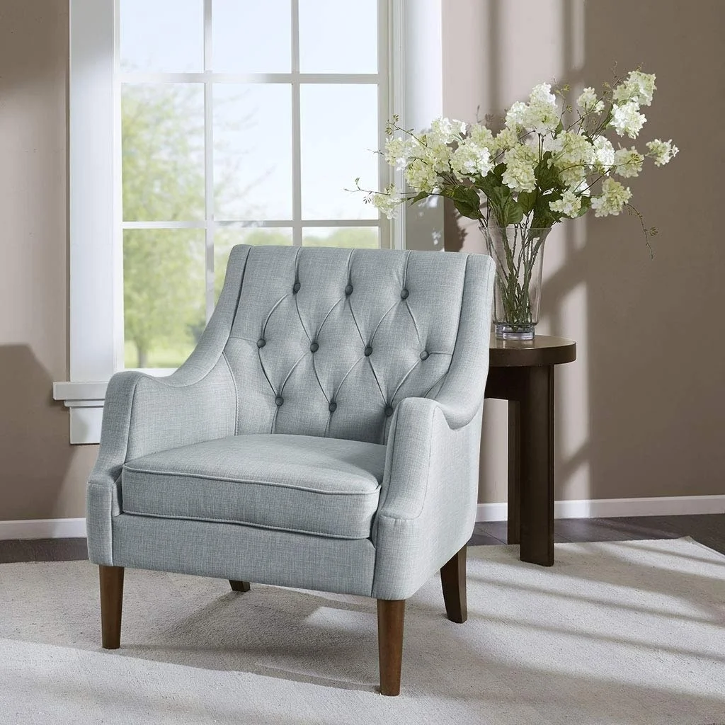 Madison Park Qwen Button Tufted Accent Chair See Below