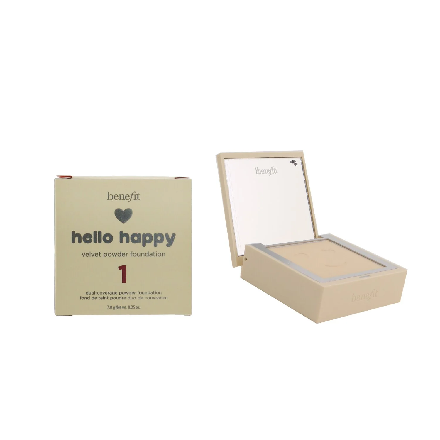 Benefit Hello Happy Velvet Powder Foundation - # 7 Medium Tan Neutral  7g/0.25oz