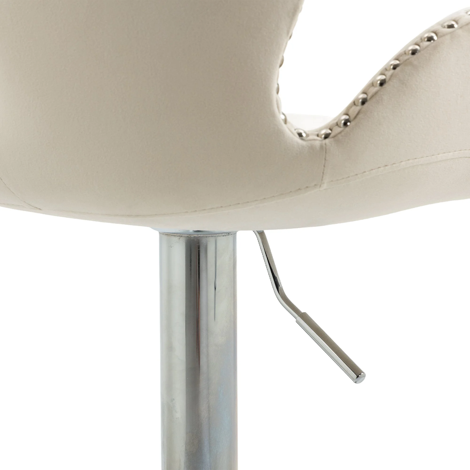 Clove Bar Stools with Back and Footrest  - Beige Set of 2