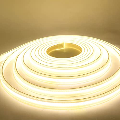 SUYOOULIN LED Strip Lights, 30ft/9m AC110-130V High Density 2592 LEDs COB Light Strip, 26000LM Super Bright Dimmable Waterproof LED Rope Light (Cool White 6500K)