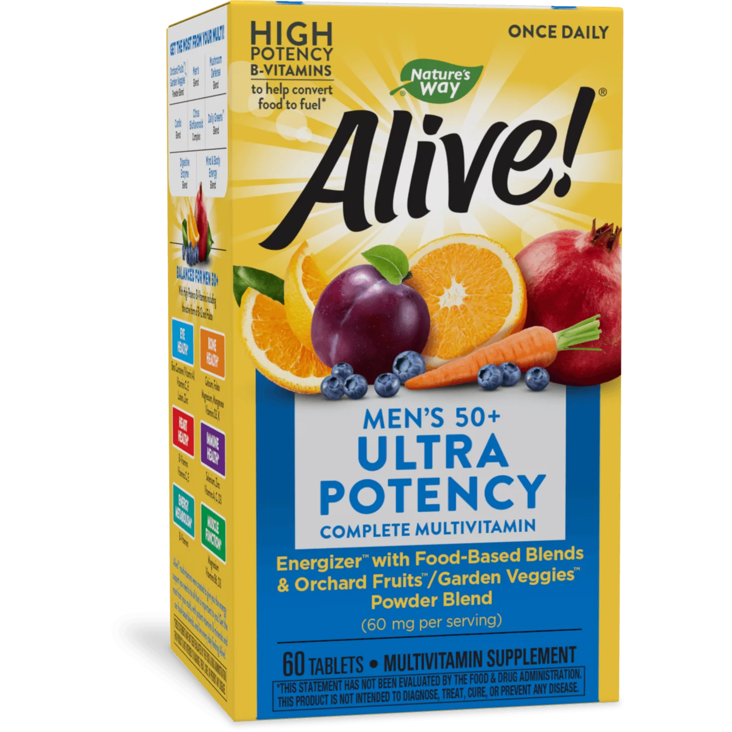 Alive! Men’s 50+ Ultra Potency Complete Multivitamin Tablets, 60 ct
