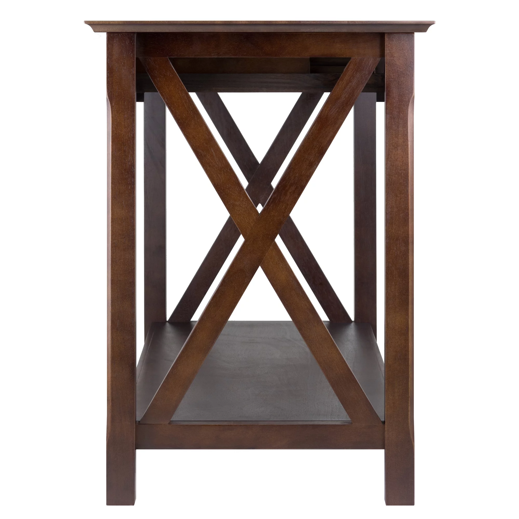 Winsome Wood Xola X Panel Console Table with Drawers, Cappuccino