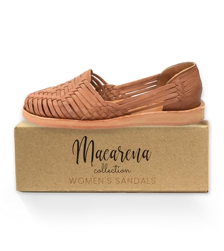 Macarena Collection Womens Shoes Leather Sandals for Women | Huarache Handmade Mexican Sandals | Comfortable & Stylish Womens Sandals 4150