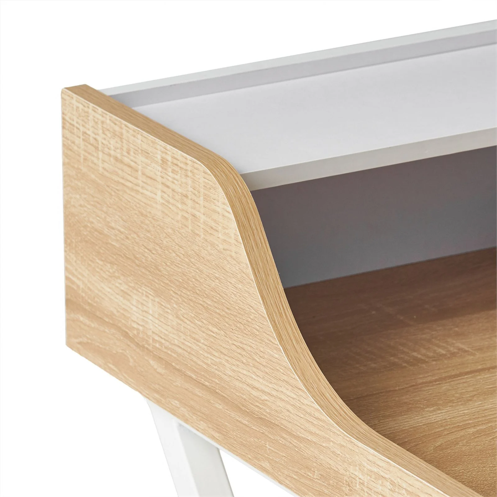 Noble House Aalto Modern Faux Wood Computer Desk in Oak and White