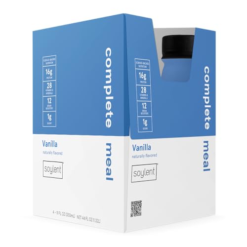 Soylent Complete Meal Replacement Shake, Gingerbread, 16g Complete Protein, Ready-to-Drink Plant Based Protein Drink, 1g Sugar, 11oz (12 Pack)