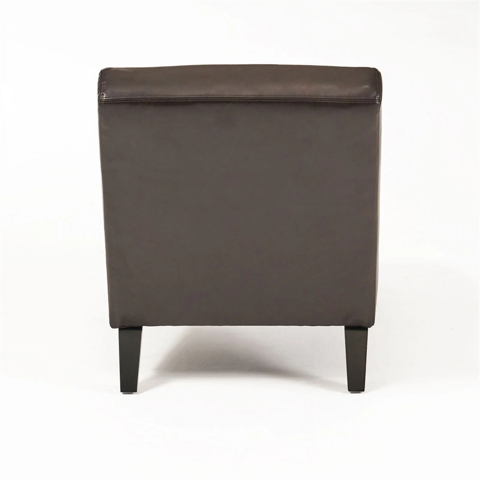 Noble House Finlay Bonded Faux Leather Chaise Lounge in Brown