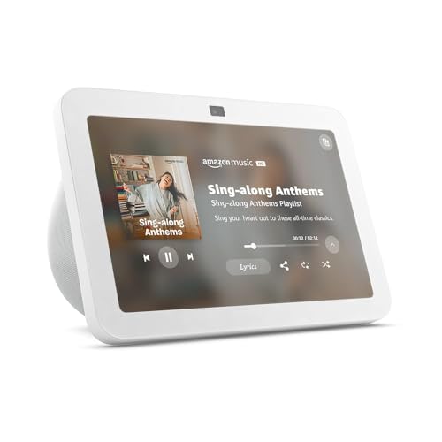 Like-New Amazon Echo Show 8 (newest model), With Spatial Audio, Smart Home Hub, and Alexa, Charcoal