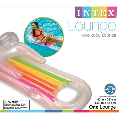 Intex King Kool Lounge Inflatable Swimming Pool Lounger with Headrest (Pair)