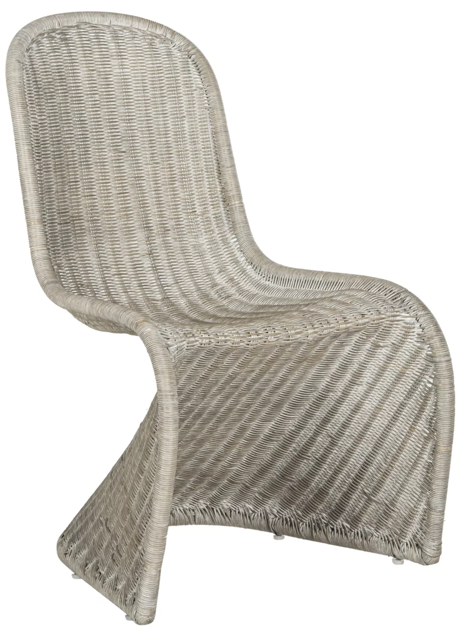 SAFAVIEH Tana Wicker Side Chair Antique / Grey