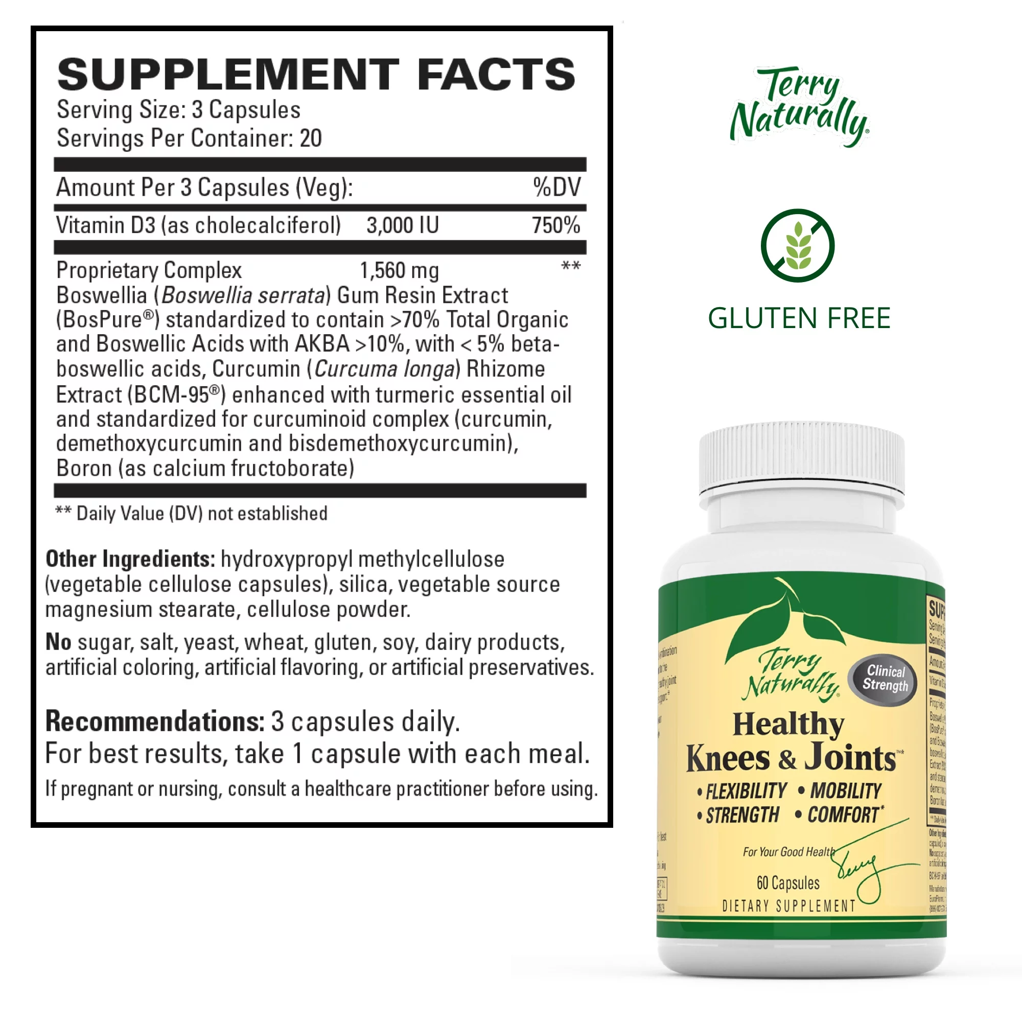 EuroPharma Terry Naturally  Healthy Knees & Joints, 60 ea