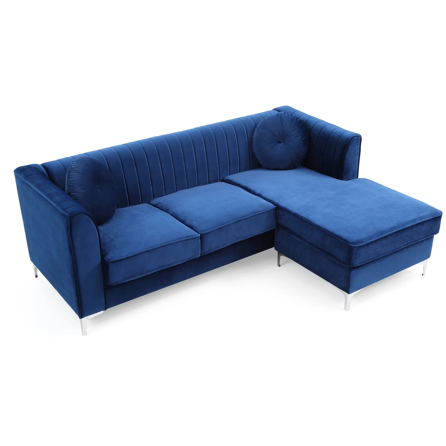 Homestock Artisanal Attic G791B-SC Sofa Chaise ( 3 Boxes) , Navy Blue