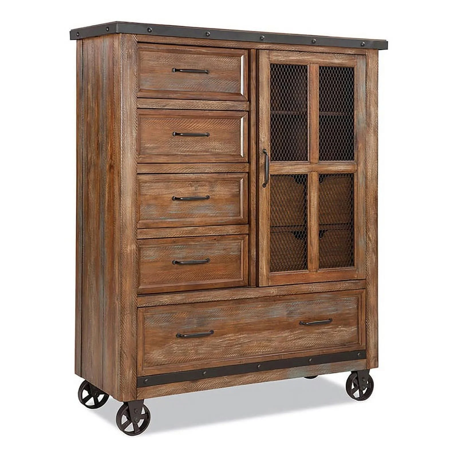 Intercon Furniture Taos Bedroom 5-Drawer Wood Gentleman's Chest in Brown