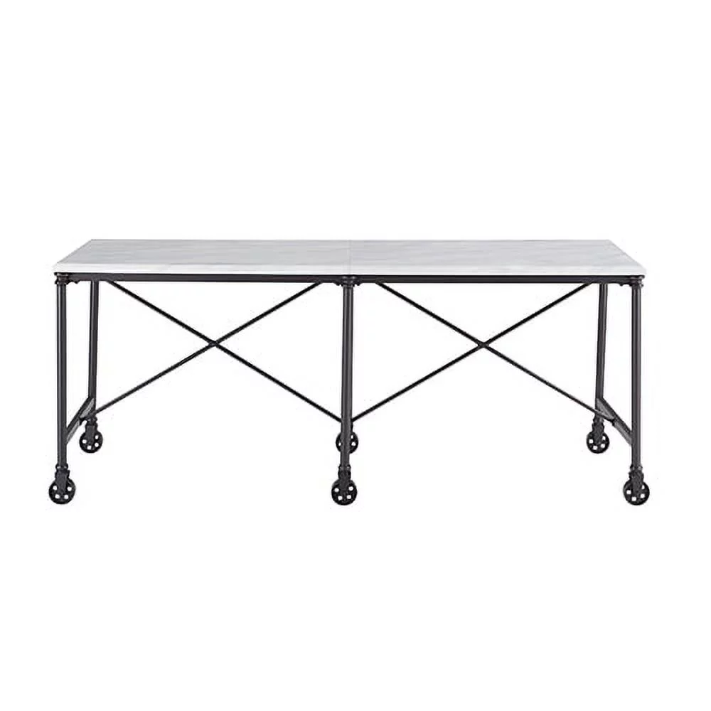 Trie Faux Stone Rolling Kitchen Island