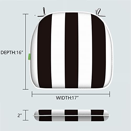 LVTXIII Patio Seat Cushions D16 x W17 Inches Outdoor Chair Pads All Weather Chair Cushions for Garden Patio Furniture Chair Home Set of 2 – Grey Textured